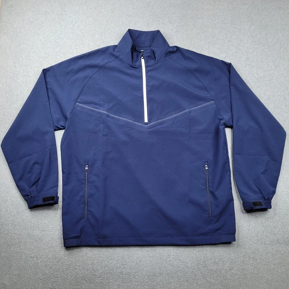 FootJoy Quarter Zip Windbreaker Mens XL Navy Blue Performance Golf Jacket